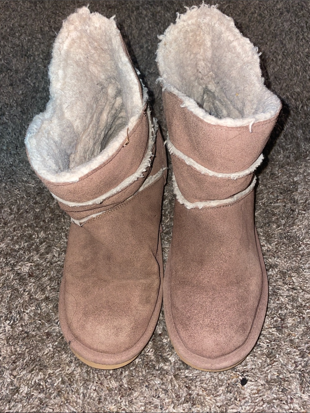 BearPaw Women's Taupe Faux-Shearling Slip-On Winter Boots